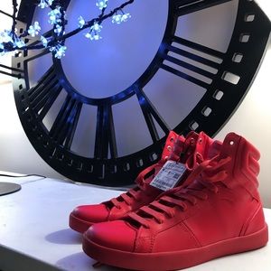 POP of red sneakers